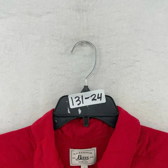 G.H. Bass & Co. Button-Up Shirt Women's Sz S Red Collared High-Low Hem - Picture 11 of 11